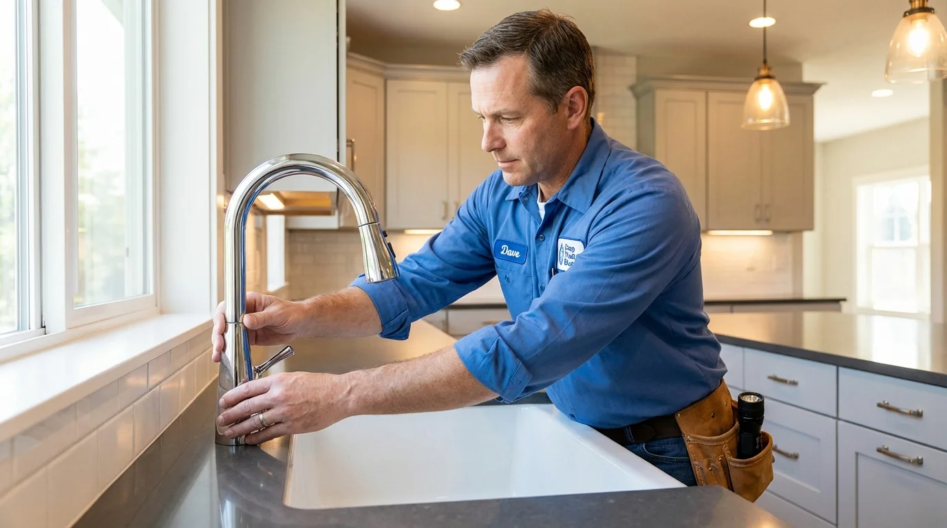 Kitchen faucet installation by Johns Plumbing LLC in North Haven